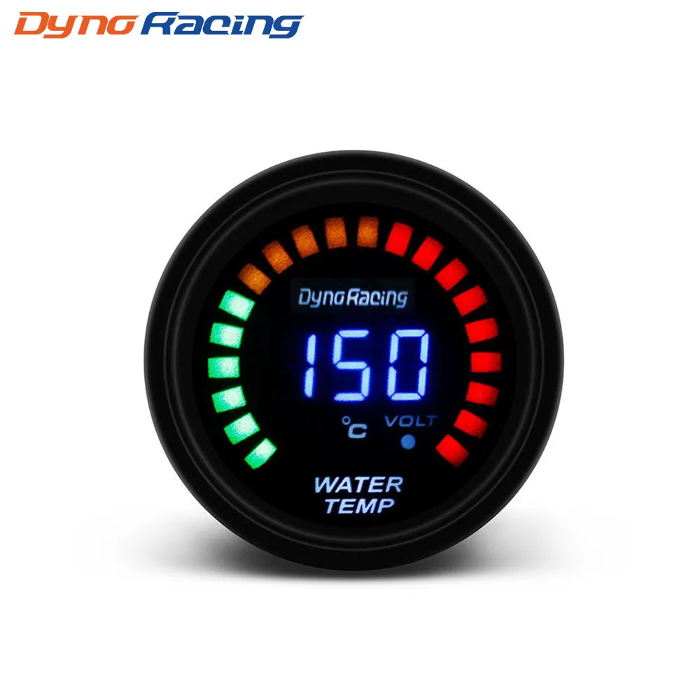 Dynoracing 2" 52MM Digital 20 LED Car Gauge | Multi-Function Gauge Set for 12V Vehicles detail view