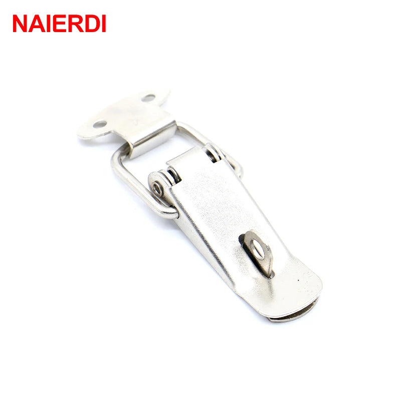 NAIERDI-J106 Cabinet Box Locks Spring Loaded Latch Catch Toggle 27*63 Iron Hasps For Sliding Door Wi