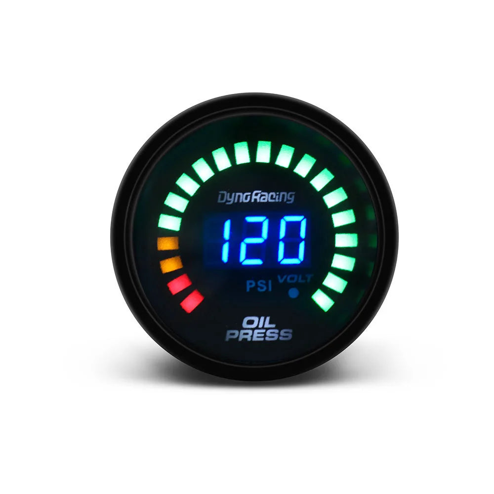 Dynoracing 52mm 20 LED Digital Car Gauge | Multipurpose 12V Auto Meter detail view