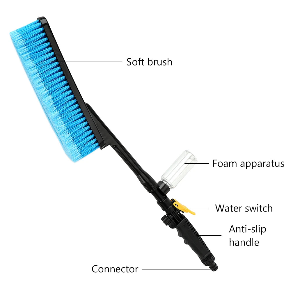 LEEPEE Long Handle Car Wash Cleaning Brush Retractable Water Flow Switch Foam Bottle Car detail view