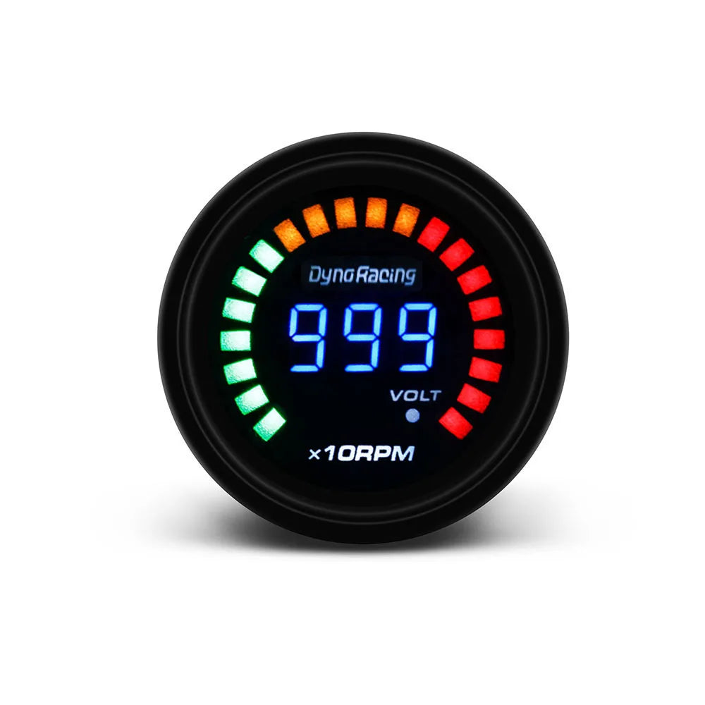 Dynoracing 52mm 20 LED Digital Car Gauge | Multipurpose 12V Auto Meter alternate view