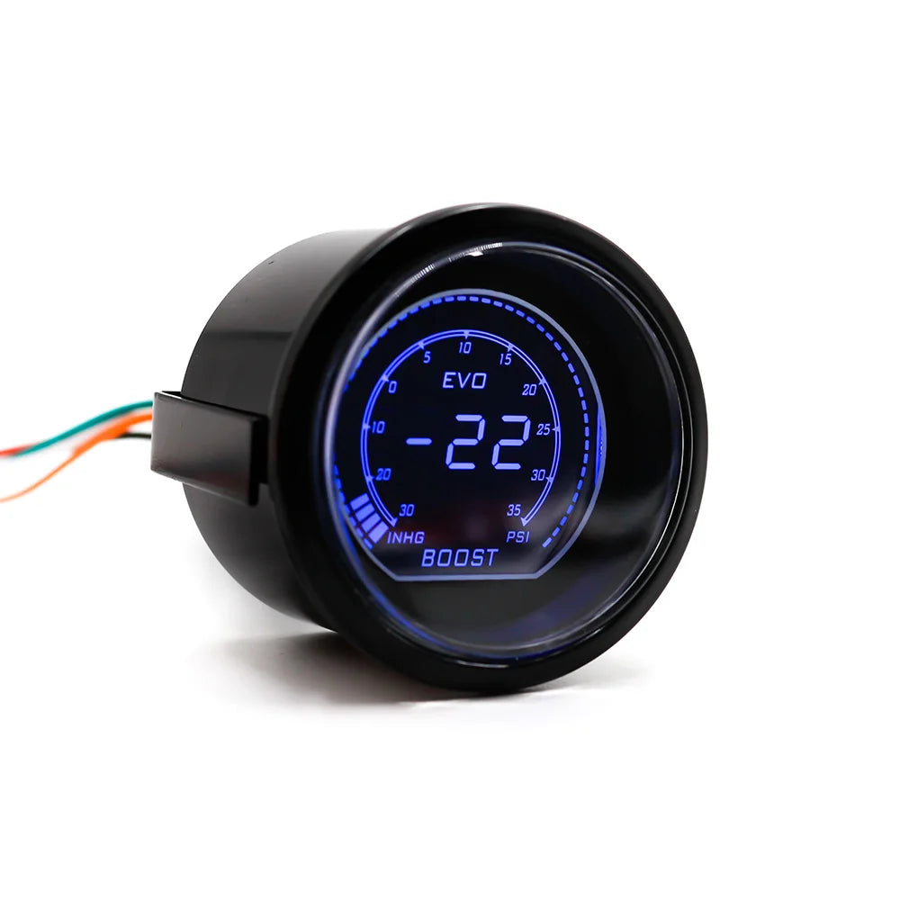 52mm 2 Inch Car Digital Turbo Boost Gauge with Sensor | Blue & Red LCD Display alternate view