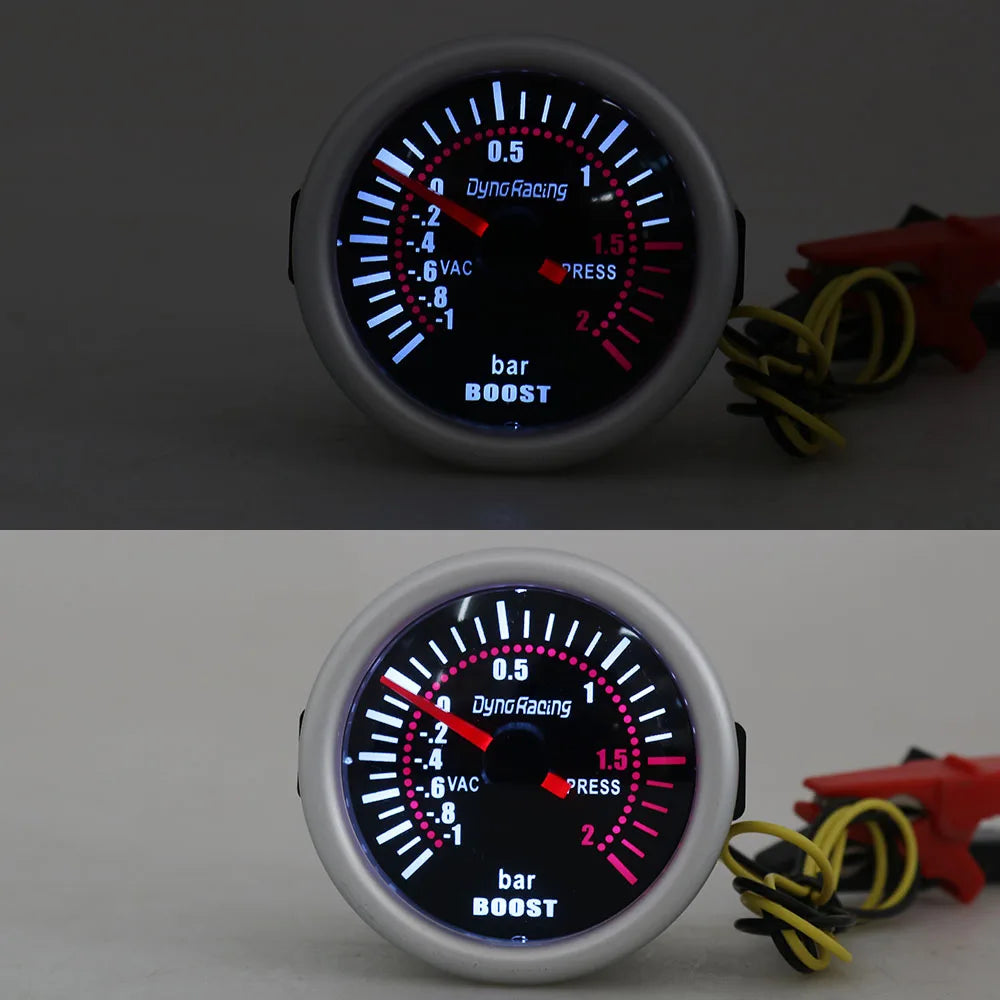 Dynoracing 52mm 12V LED Turbo Boost Gauge Meter | -1 to 2 BAR Universal detail view