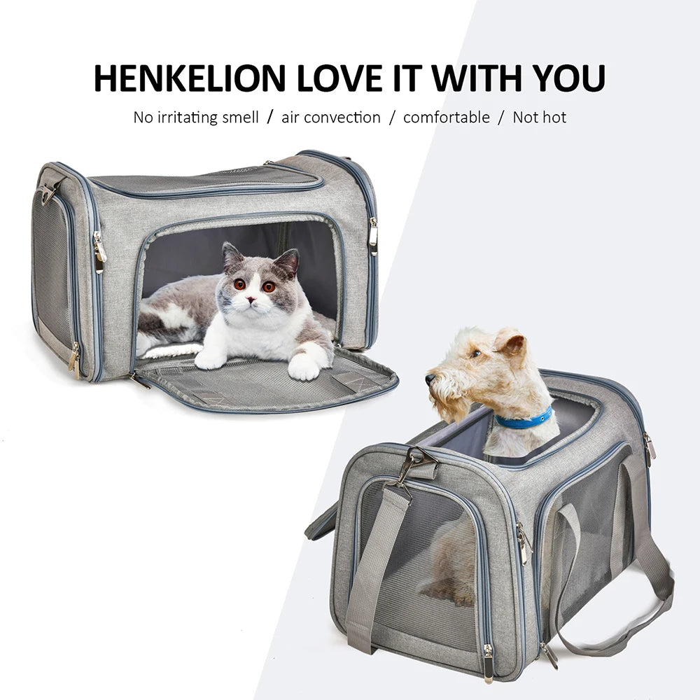 Soft Side Pet Carrier Backpack | Airline Approved Travel Bag for Small Dogs and Cats detail view
