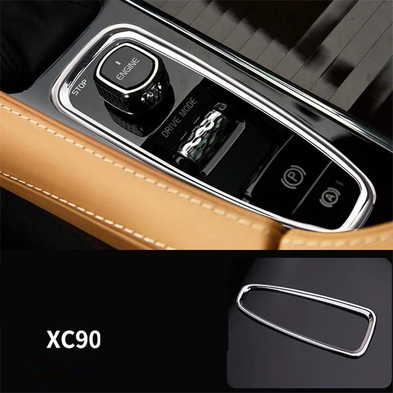 Center Console Car Armrest Gear Stall Brake Hand Frame Decoration Cover Trim Chrome NEW For Volvo XC90 XC60 S90 V90 V60 S60