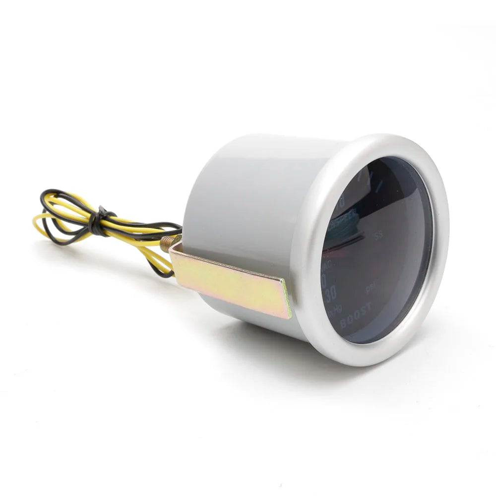 Auto Car Turbo Boost Gauge -1~0~2 BAR 2" 52mm Universal Smoke Len 12V Pointer Turbo Boost Bar Meter Digital White LED