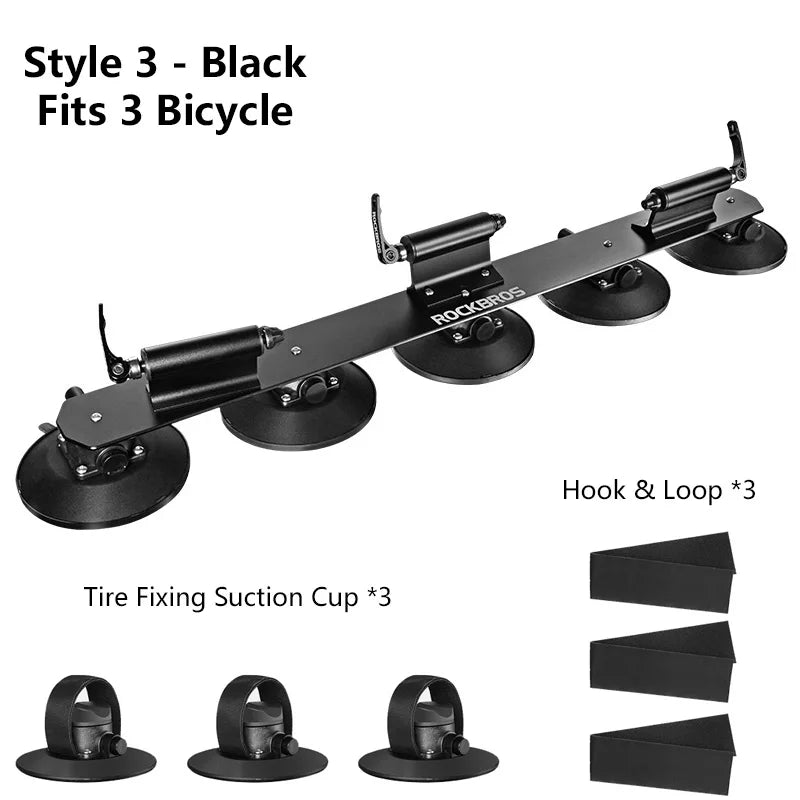 ROCKBROS Vacuum Suction Roof-Top Bike Carrier | Universal Car Rack for MTB and Road Bike detail view