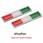 DSYCAR 2Pcs/Pair Car 3D Metal Italy Flag Emblem Badge Decals Sticker Car Exterior Access detail view