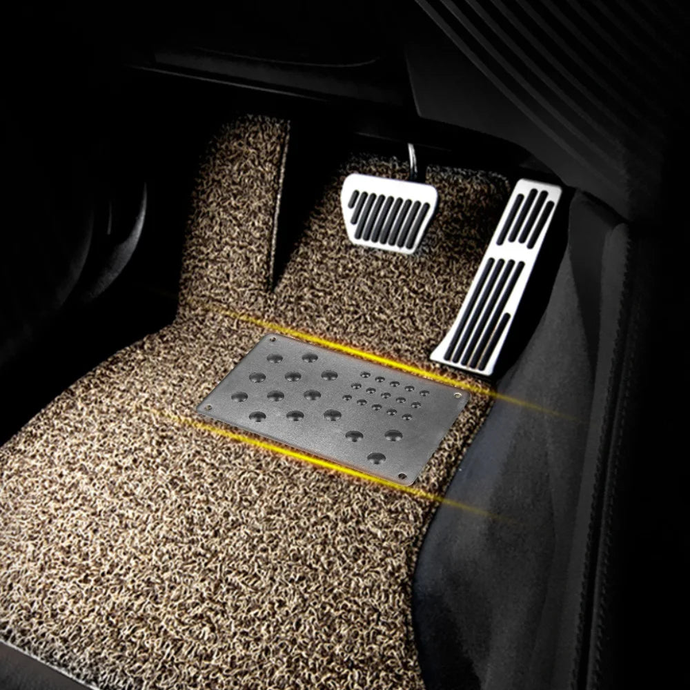 Car Floor Mat Foot Heel Scuff Plate Non-slip Carpet Patch Auto Alloy Silver Cover Ant alternate view