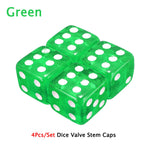 DSYCAR 4Pcs Gold Dice Tire Valve Caps | Dustproof Plastic Wheel Stem Caps for Auto additional angle