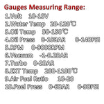 52mm Auto Gauge Meter Set with Electronic Sensors | 7 Color LED lifestyle view