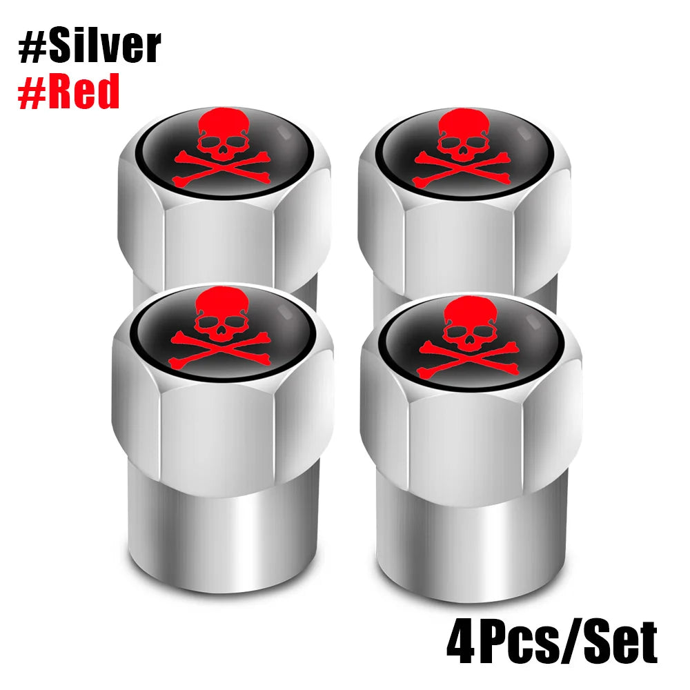 Aluminum Valve Stem Caps 4-Pack | Dust Covers for Car, Truck, Bike, Motorcycle lifestyle view