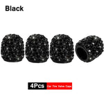 4Pcs Crystal Rhinestone Car Tire Valve Caps | Sparkly Dustproof Bling Tire Stem Cov additional angle
