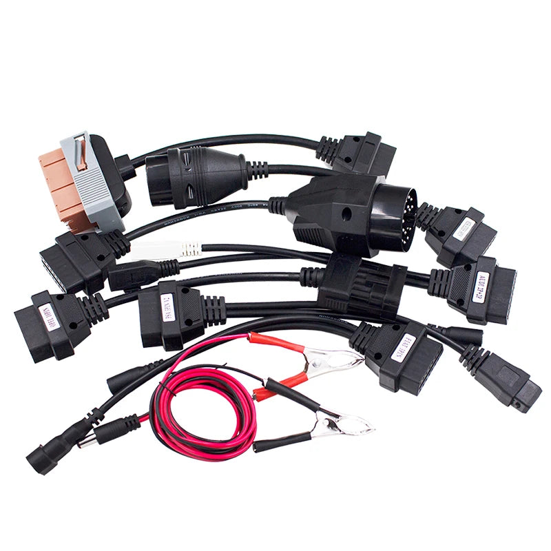 Quality TCS Car Cables Set Truck Cables Set Full 8 Cables Set With 30/20/38/3/2 Pin OBDII Diagnostic Connector For obd2 Scanner