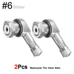 DSYCAR 2Pcs 90 Degree CNC Motorcycle Tire Valve Stems | Universal Leak-Proof Aluminum alternate view