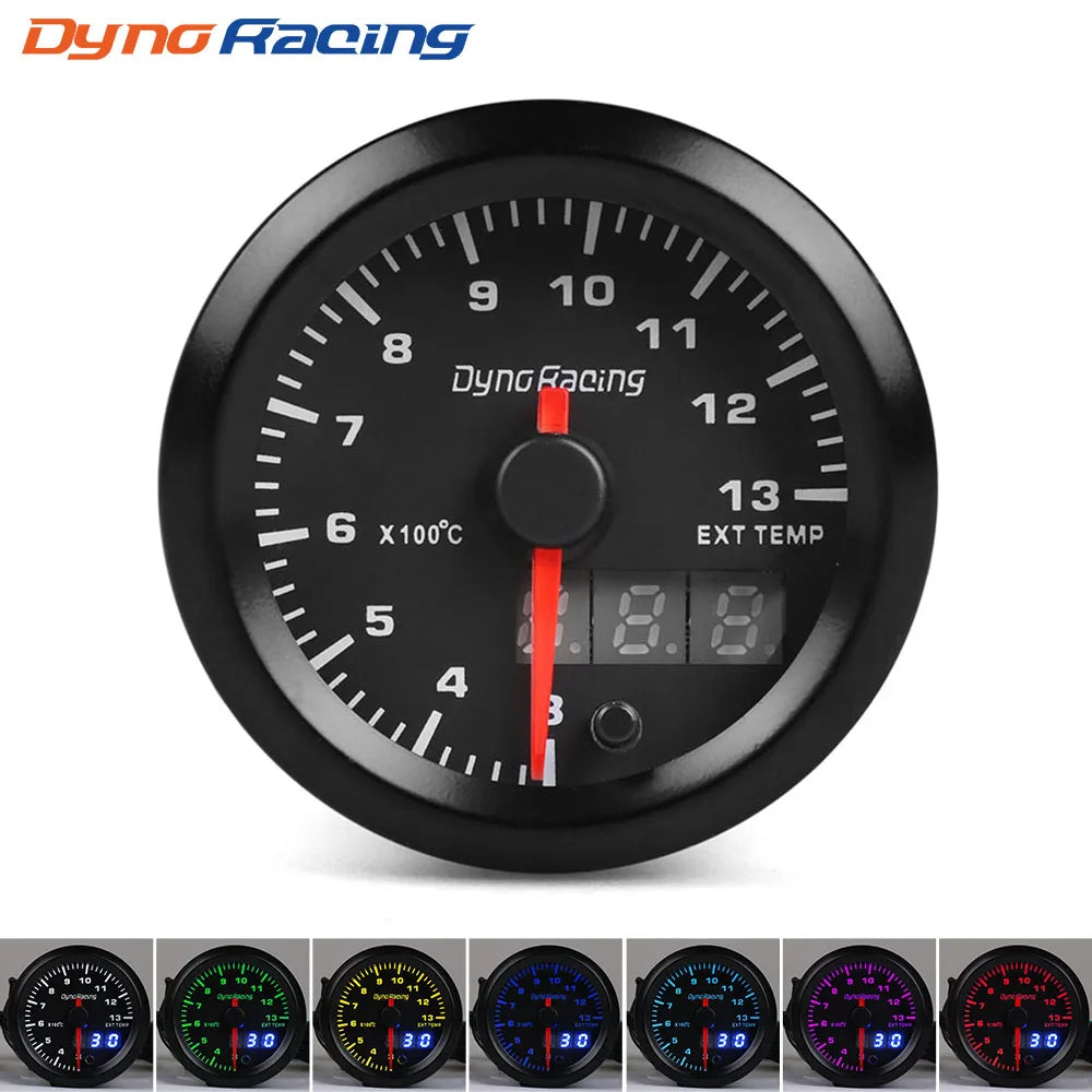 Dynoracing 2 Inch 52mm 7 Color LED Dual Display Car Gauge Set | Boost Water Oil Temp lifestyle view