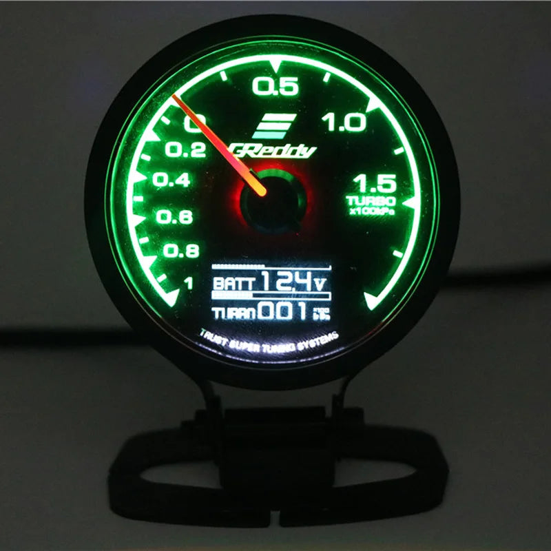 62mm 7-Color LCD Digital Gauge | Multi-Function Turbo Boost Oil Pressure Water Temp Raci detail view