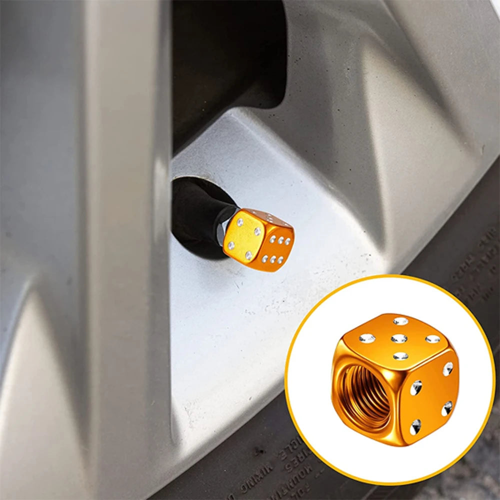 AUTCOAT 4Pcs Aluminum Alloy Tire Valve Stem Dust Caps | Set of 4 for Car Truck Moto additional angle