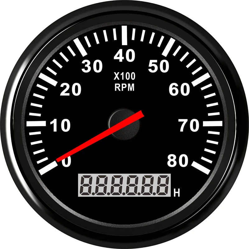 85mm Auto Tachometer 8000 RPM Gauge | Red Backlight for Car Truck Boat Motor lifestyle view
