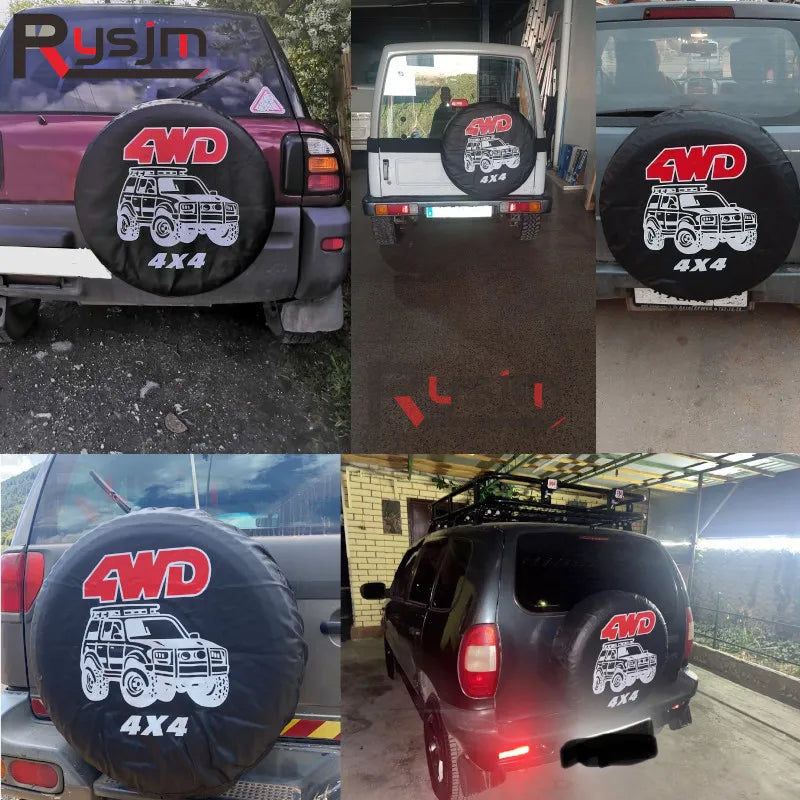 Auto Car Spare Wheel Cover | PVC Tire Protector for 14 15 16 Inch SUV additional angle