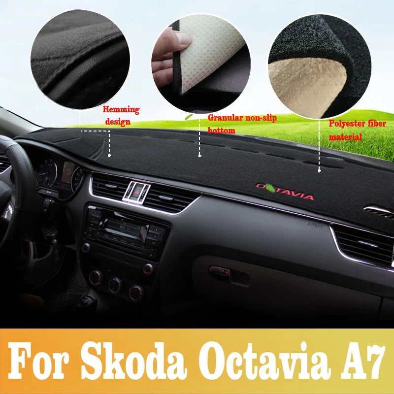 Car Dashboard Cover Mat for Skoda Octavia A7 2015-2019 | Anti-UV Sun Shade Pad lifestyle view