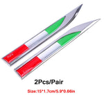 DSYCAR 2Pcs/Pair Car 3D Metal Italy Flag Emblem Badge Decals Sticker Car Exterior Acc alternate view