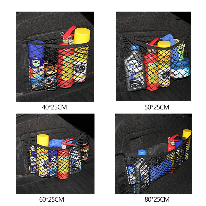 Car Trunk Mesh Organizer Car Tail Storage Net Seat Back Pocket Universal Trunk Bag Au alternate view