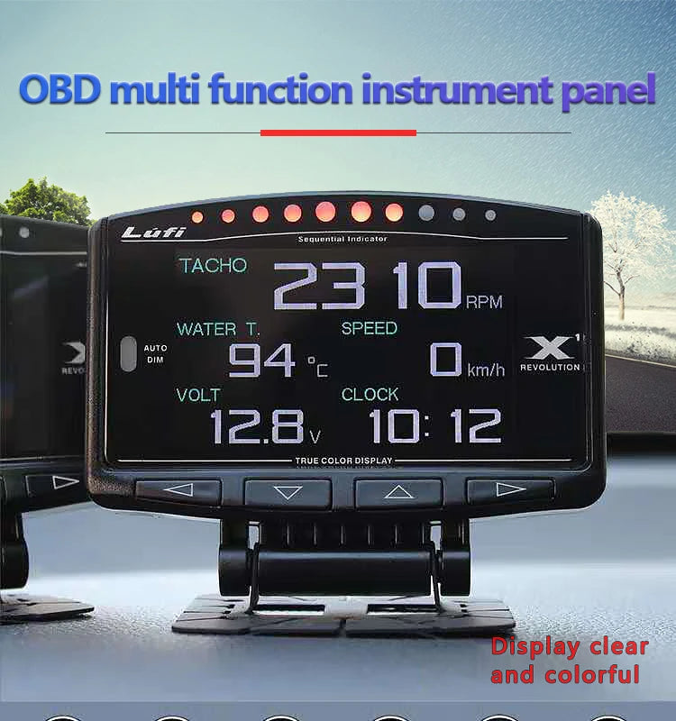 Lufi X1 OBD 2 Gauge Digital Auto Meter Speedometer Monitor | Mini Smart Car Gauge