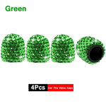 4Pcs Crystal Rhinestone Car Tire Valve Caps | Sparkly Dustproof Bling Tire Stem Covers detail view