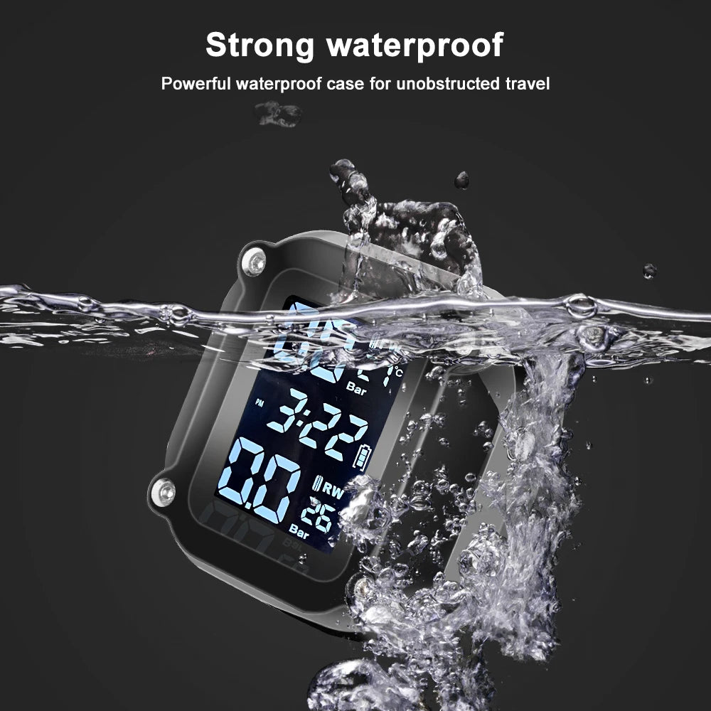 TPMS Motorcycle Tire Pressure Sensors | Real-Time Monitoring System for 2-Wheel Riders close-up view