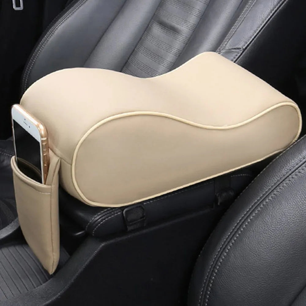 Ergonomic Soft Artificial Leather Car Armrest Pad Automotive Interior Center Console Box Protective Seat Cover with Curve Shape