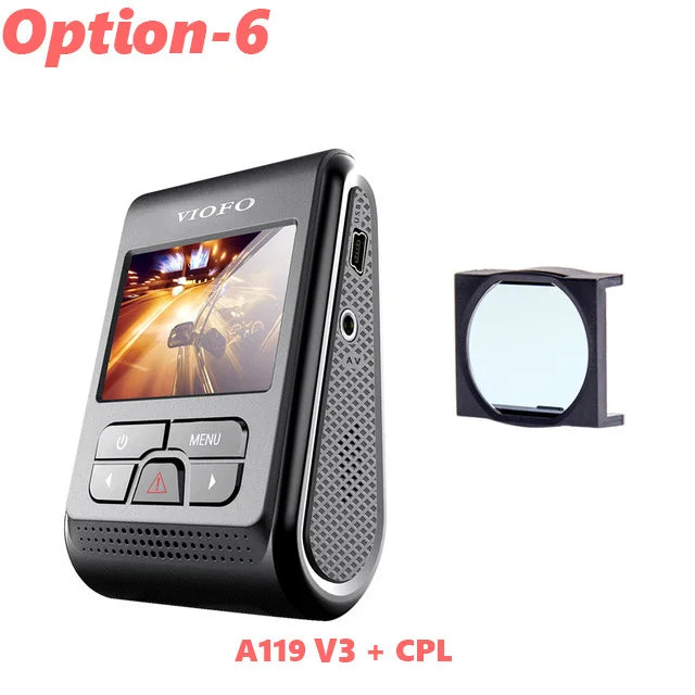 VIOFO A119 V3 2K Dash Cam | Super Night Vision, G-Sensor, Optional GPS & CPL alternate view