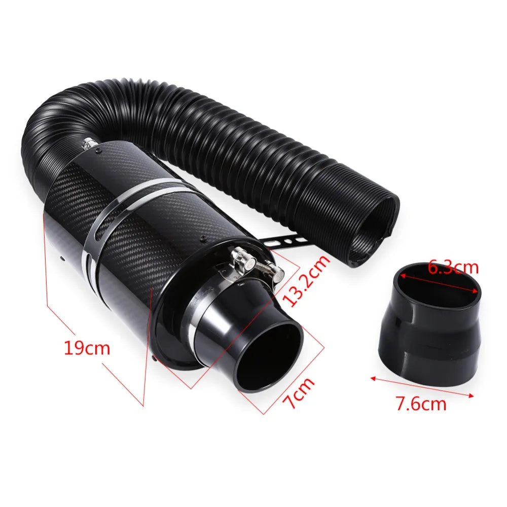 PQY Universal Racing Cold Air Intake Kit | Carbon Fiber Induction System close-up view