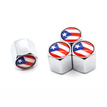 DSYCAR 4Pcs/Set Zinc Alloy Puerto Rico Flag Tire Valve Stem Caps | Car Tire Stem Air Val detail view