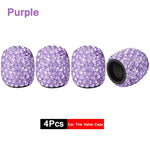 4Pcs Crystal Rhinestone Car Tire Valve Caps | Sparkly Dustproof Bling Tire Stem Covers detail view