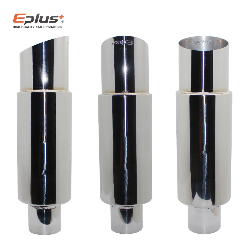 EPLUS Car and Motorcycle Exhaust Pipe Muffler Tail Pipe | Universal Stainless Steel Ex close-up view