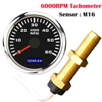 52mm Marine Diesel Tachometer | Waterproof LCD Tach Hour Meter for Boat Engine alternate view