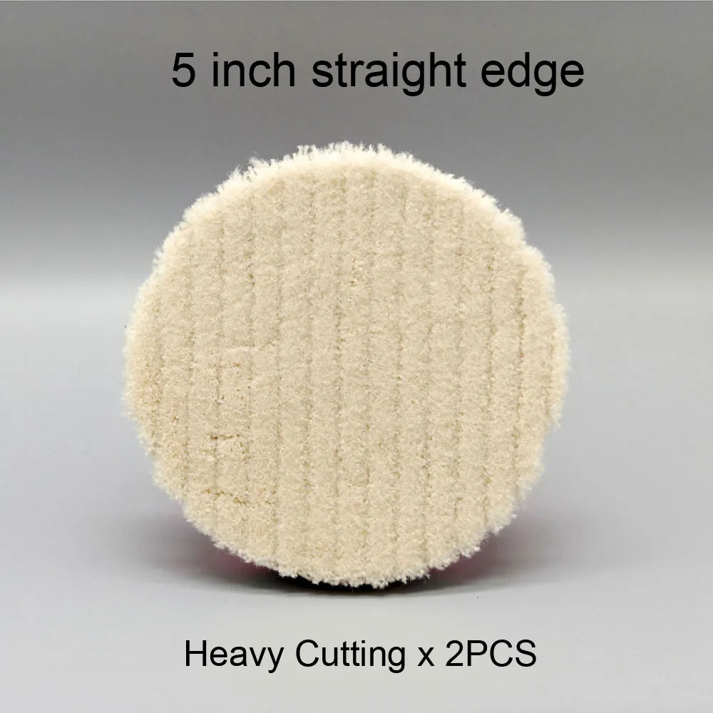HUTU 5 Inch Wool Polishing Pad | Car Body Polishing Wool Wheel for Polisher close-up view