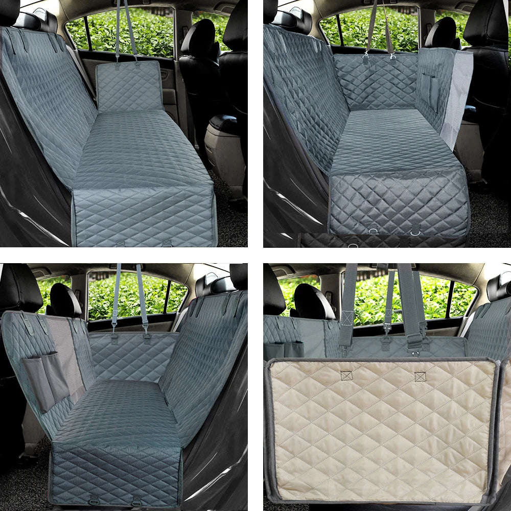 PETRAVEL Dog Car Seat Cover Waterproof Pet Travel Dog Carrier Hammock Car Rear Back Se close-up view