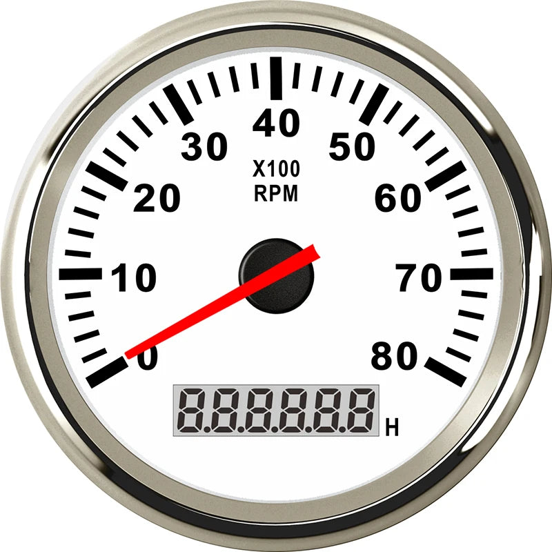 85mm Auto Tachometer 8000 RPM Gauge | Red Backlight for Car Truck Boat Motor alternate view