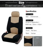 Car Seat Cover Airbag Compatible Ventilation Cloth Protect Seat Universal Beige Interior Accessories For 1/2/5/7 Seats