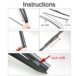 2Pcs 14"-26" Auto Hybrid 3-Section Wiper Blade Rubber Refills | Front Windshield 8. additional angle