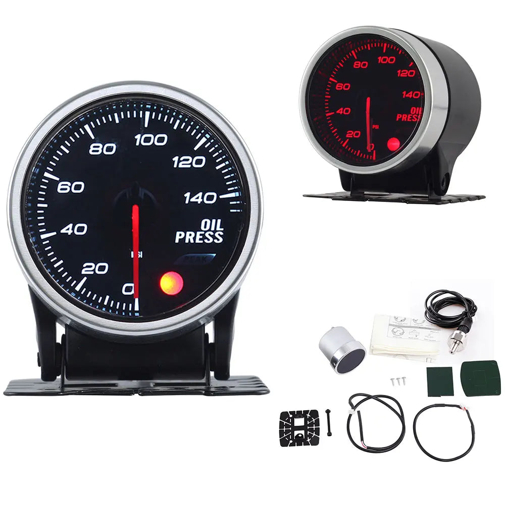 52mm Auto Gauge Meter Set with Electronic Sensors | 7 Color LED additional angle