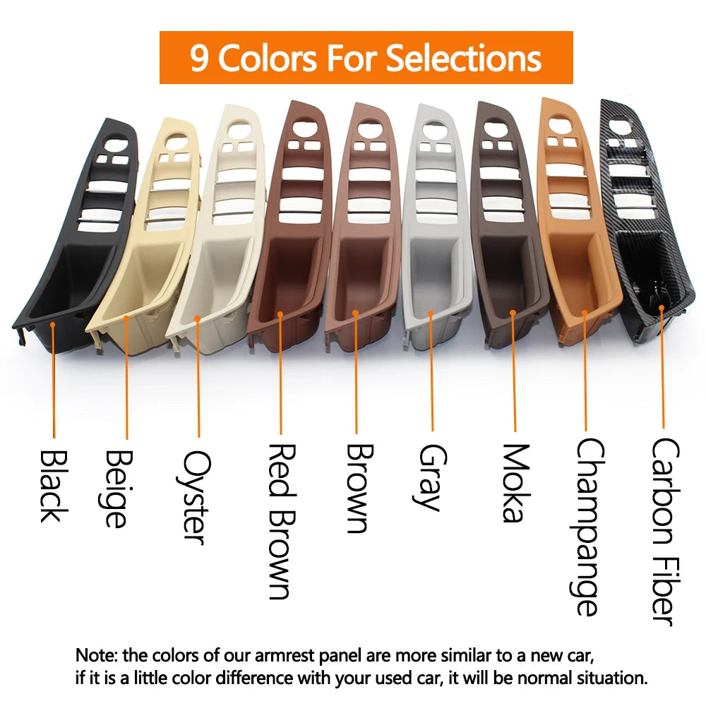 Front Left Beige Black Brown Car Interior F10 Door Armrest Panel Door Handle Replacement detail view