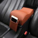 Ergonomic Soft Artificial Leather Car Armrest Pad Automotive Interior Center Console Box Protective Seat Cover with Curve Shape