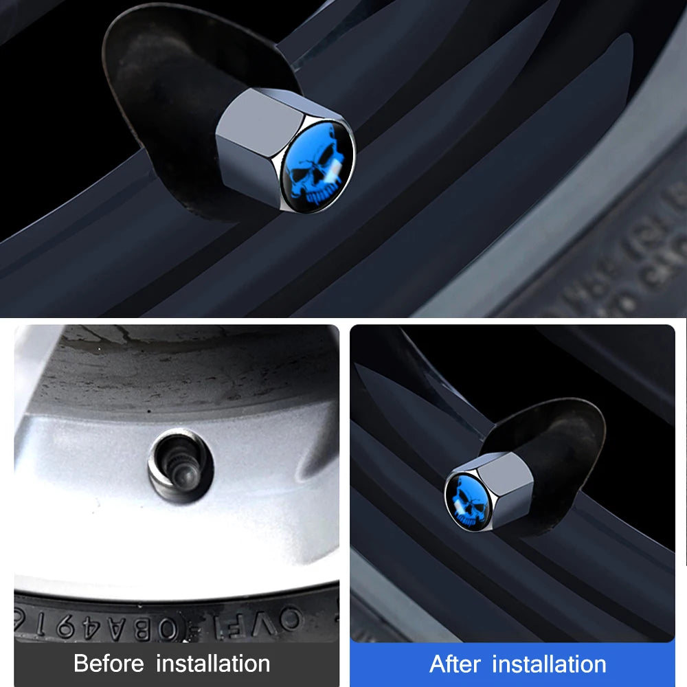 AUTCOAT Anti-theft Middle Finger Tire Valve Dust Caps | Universal Fit for Cars Truc additional angle