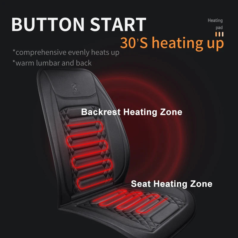 12V Winter Heated Car Seat Cushion Cover close-up view