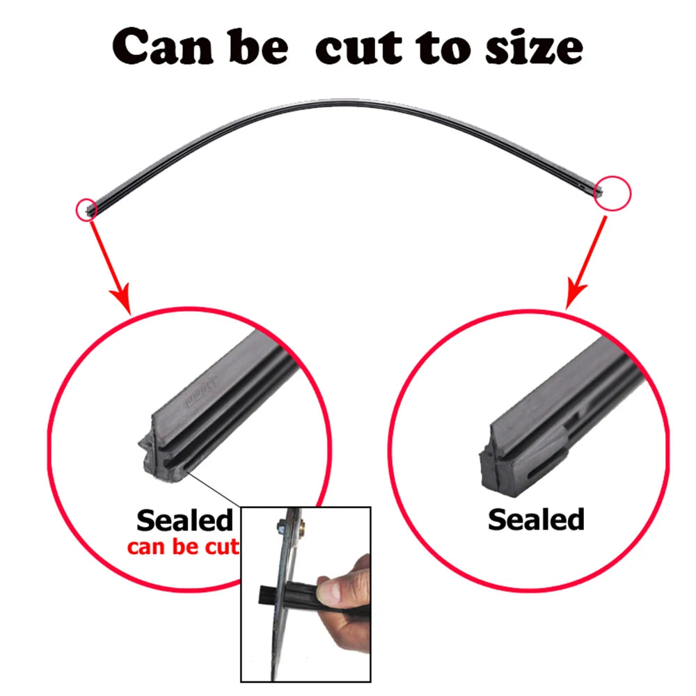 2Pcs 14"-26" Auto Hybrid 3-Section Wiper Blade Rubber Refills | Front Windshield 8.5m lifestyle view