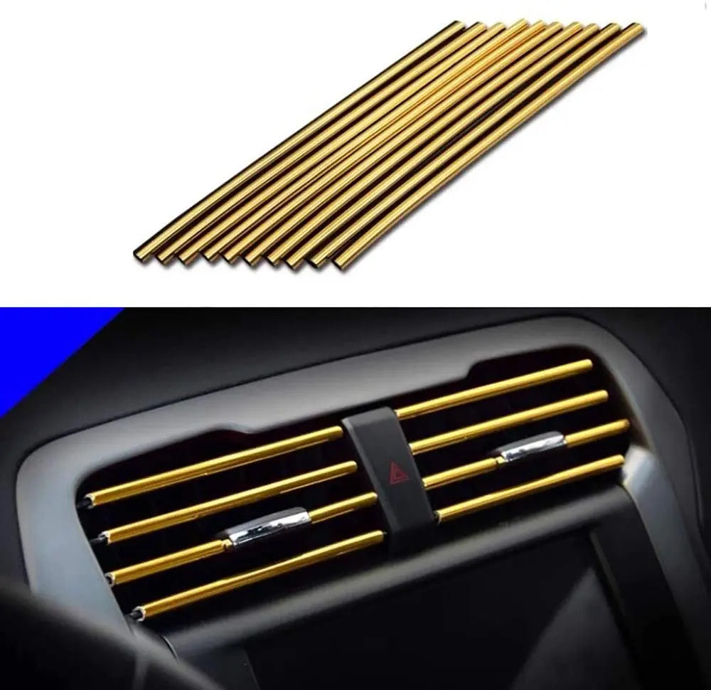U-Shape Car Air Vent Trim Strip PVC 10 Pcs close-up view