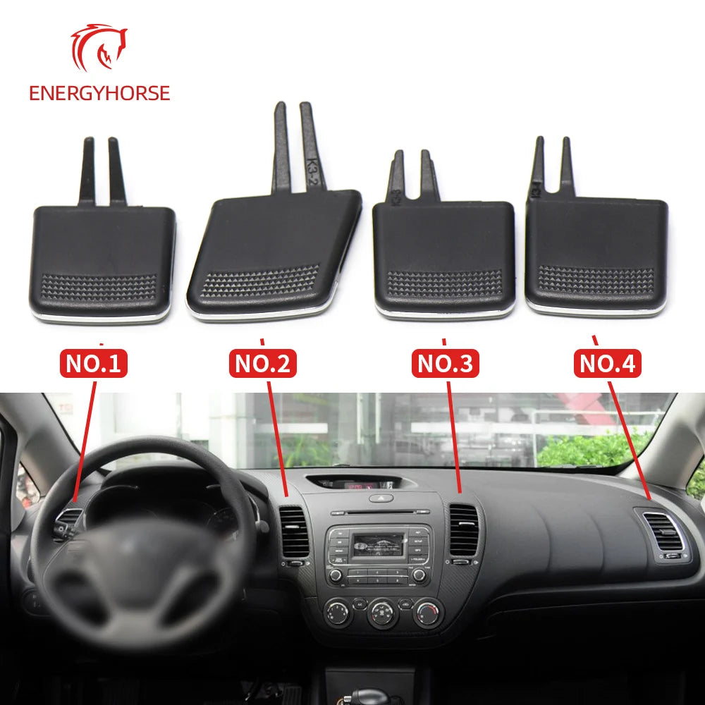 Car Front Air Conditioning Vent Toggle Piece AC Outlet Card Clip Wind Wirection Plectrum Knob For Kia K3 2011-2018